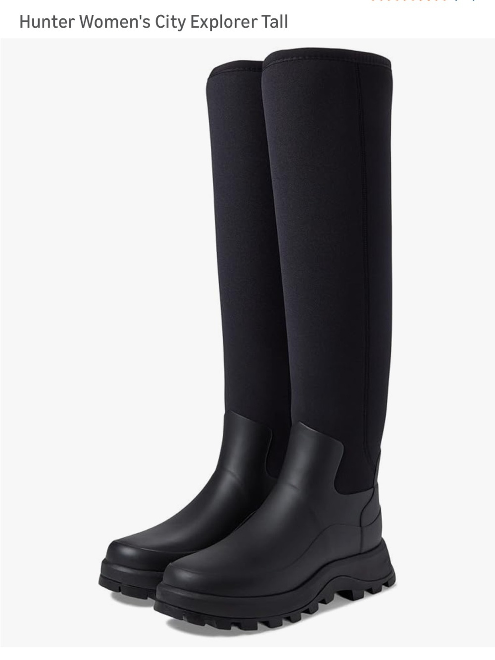 Hunter Over-The-Knee Tall Rain Boots in Black
